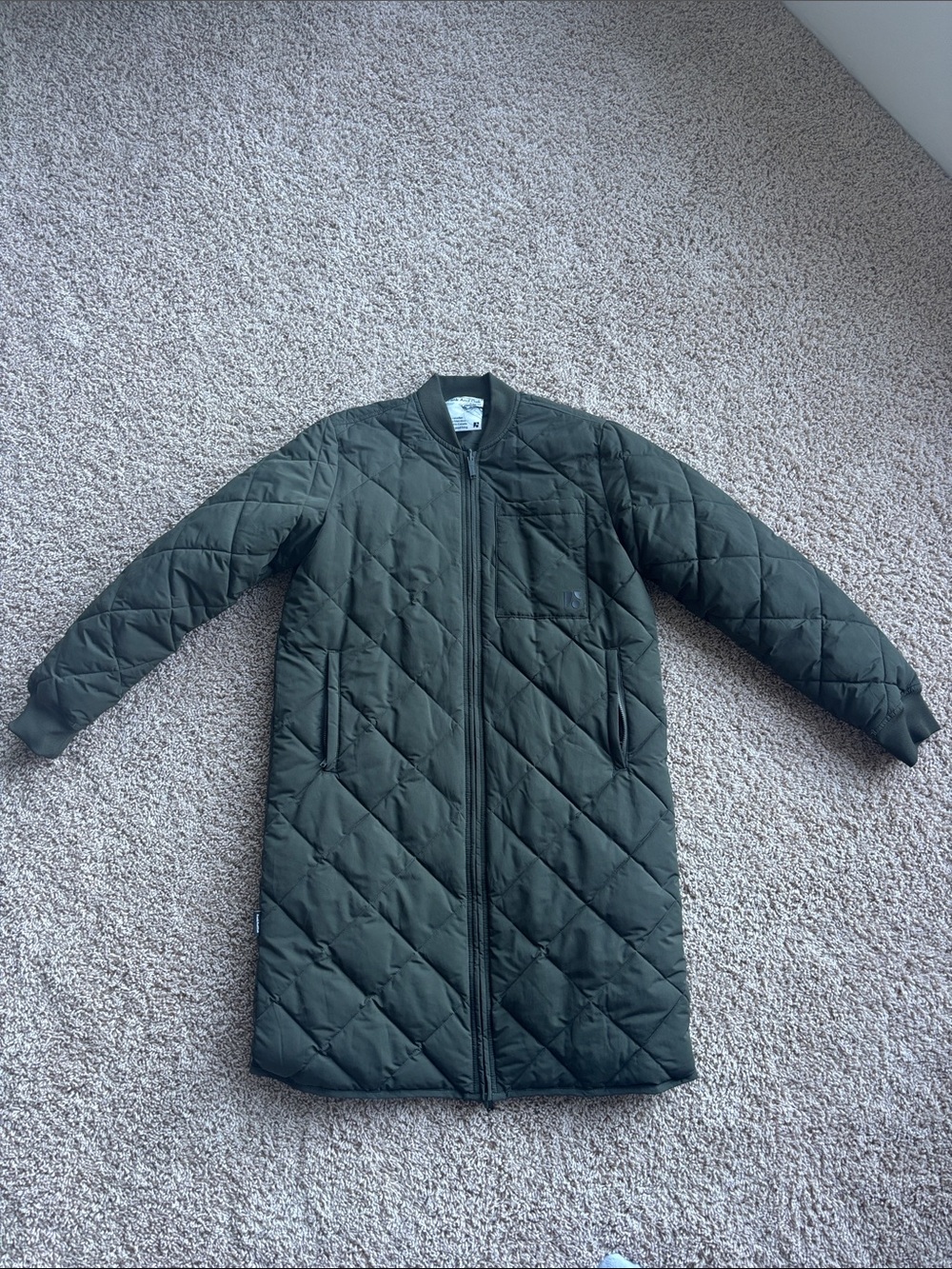 Frank and Oak Skyline reversible maxi long quilted bomber jacket